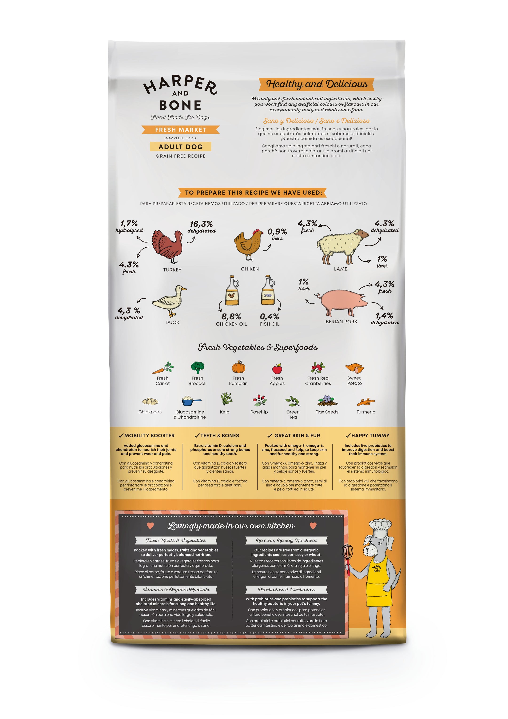 Adult dog - Fresh market - Eend, varken, lam en kalkoen